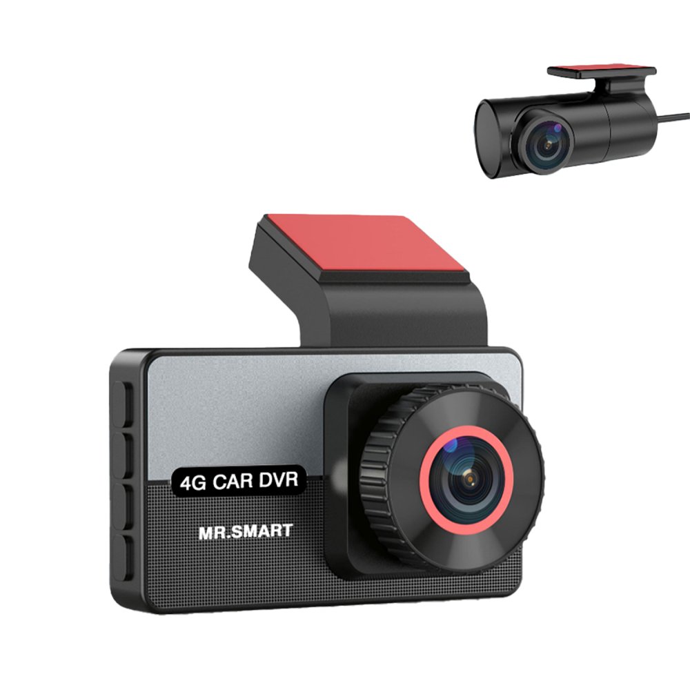 4G Car DVR Dash Cam, 2K Front and 1080P Rear Camera, F1.6 Large Aperture, GPS, G-Sensor, Parking Monitoring, Dual Lens Dashboard Camera System