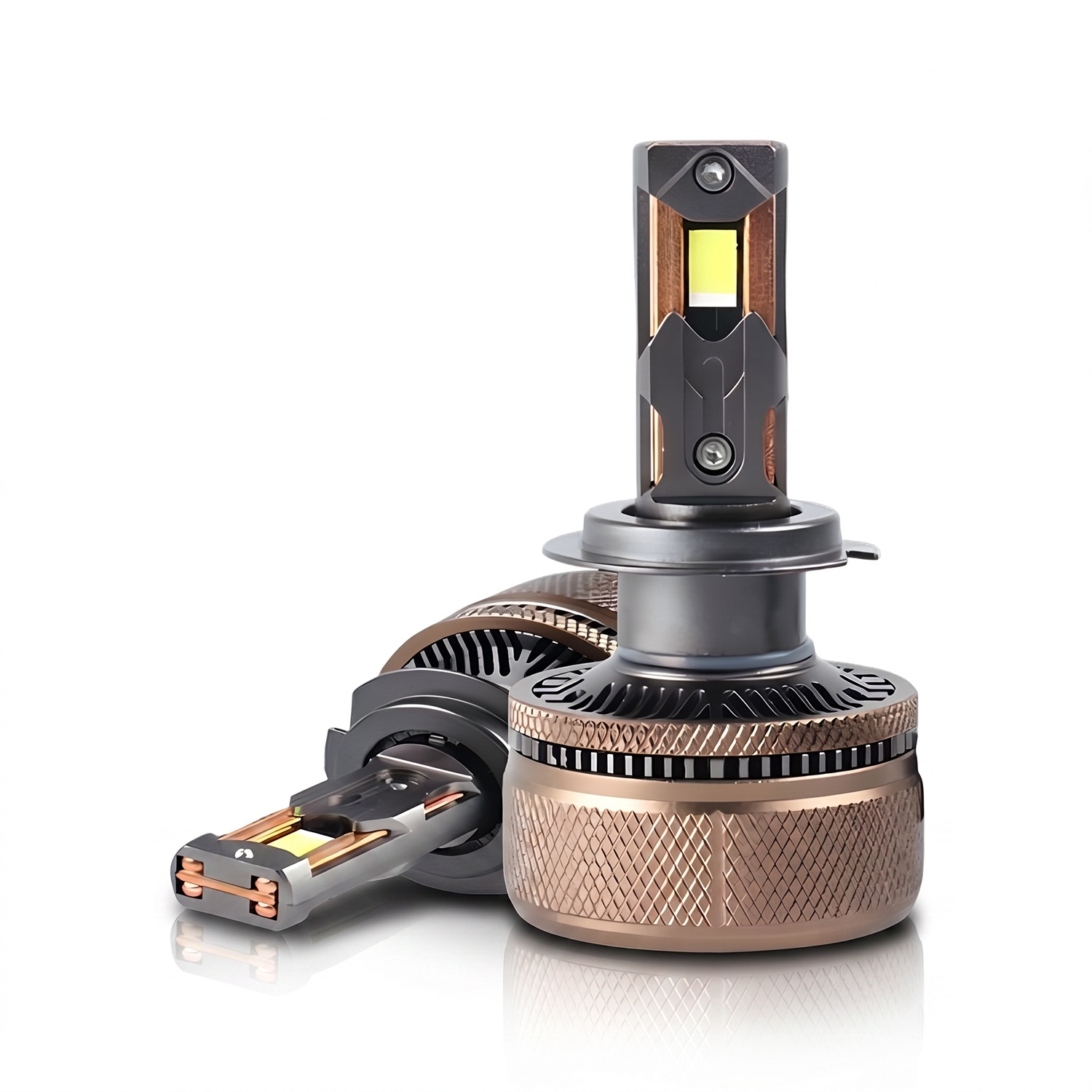 LED Headlight Bulbs, 6000K Super White, 42000LM, 420W, 500% Brighter than Halogen, 360° Rotatable Bracket, Plug and Play, FT200