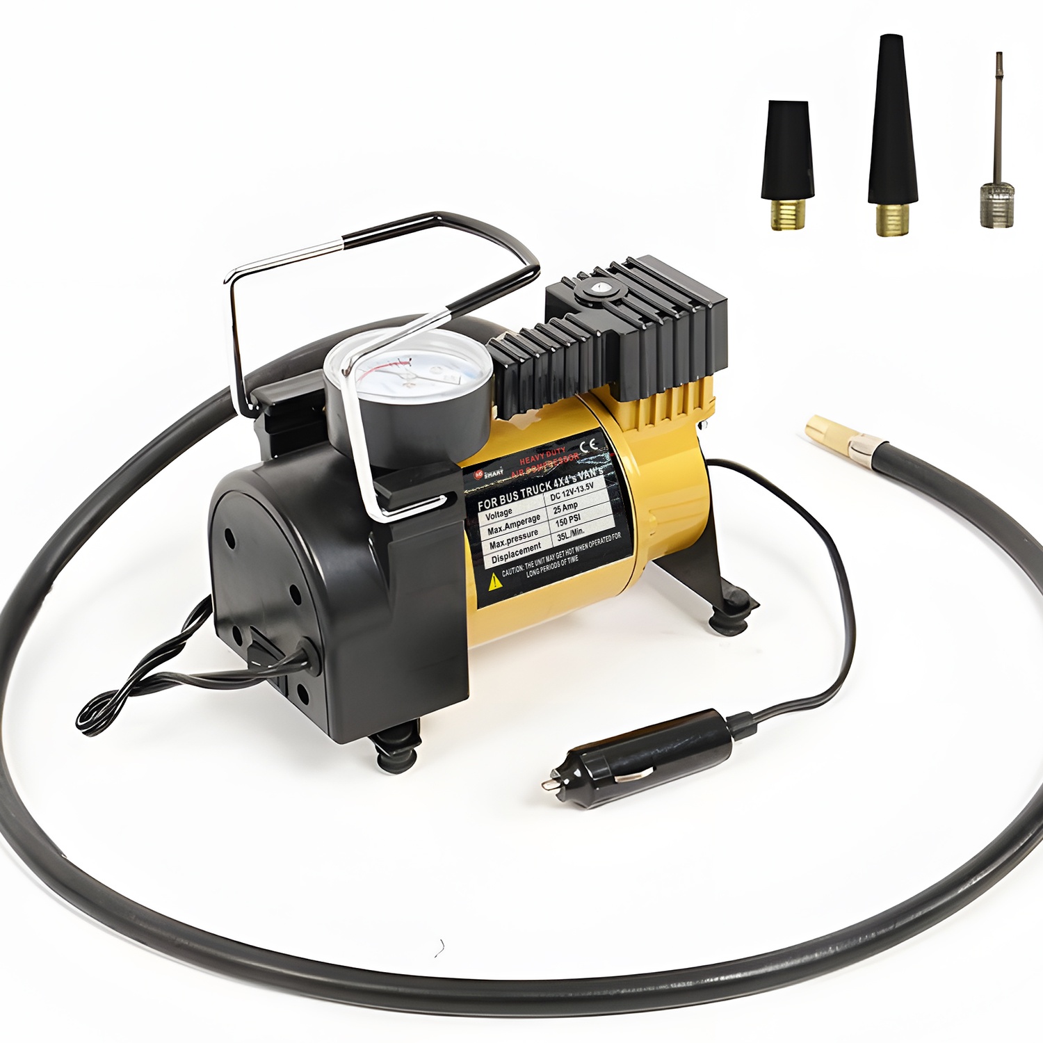 Mr Smart Tornado Heavy Duty Air Compressor, 150 PSI, 35L/Min, 12V DC, with Accessories