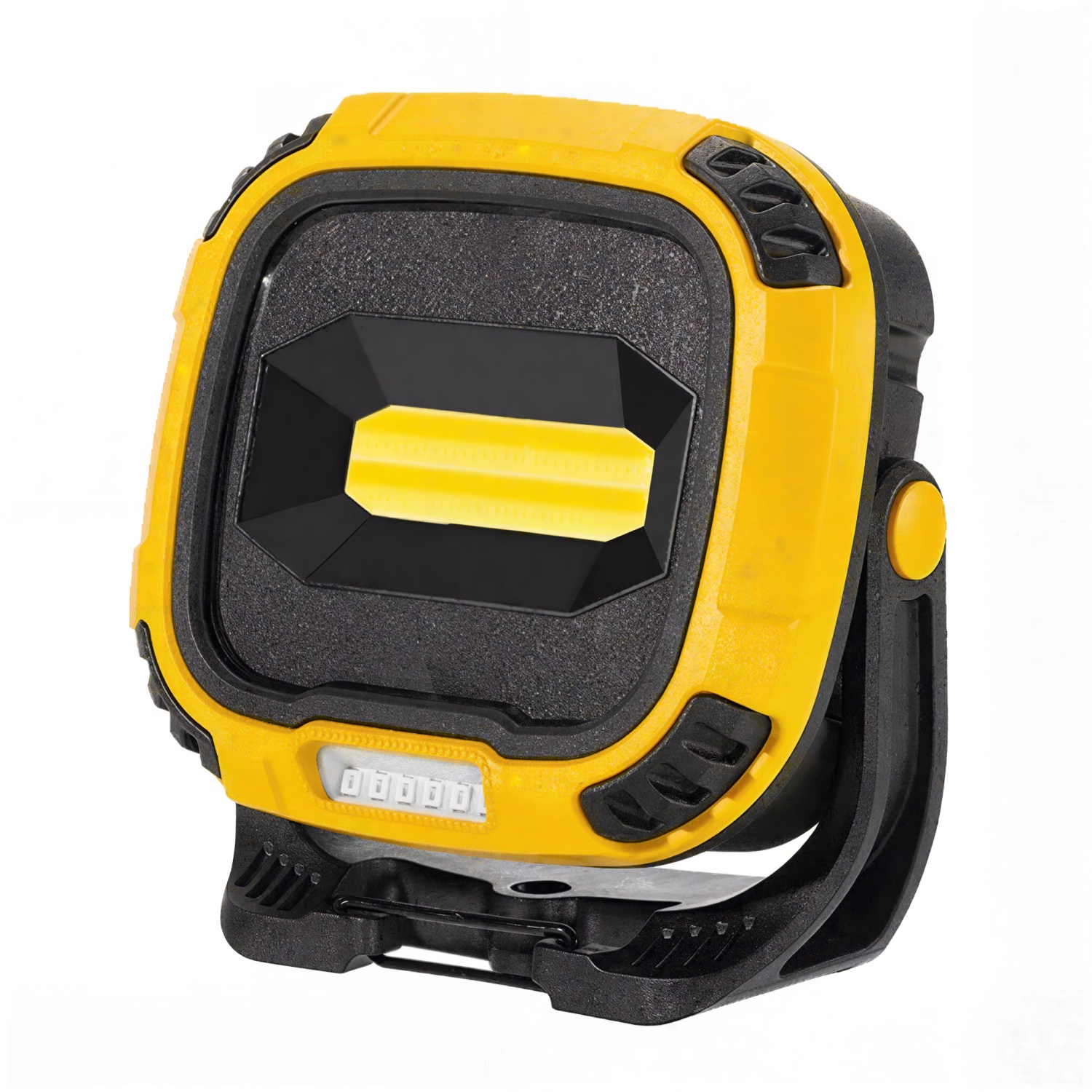 BRL-01 Portable COB Work Light, Yellow and Black, USB Rechargeable, Multi-Gear Switching, LED Power Display, Red Warning Light