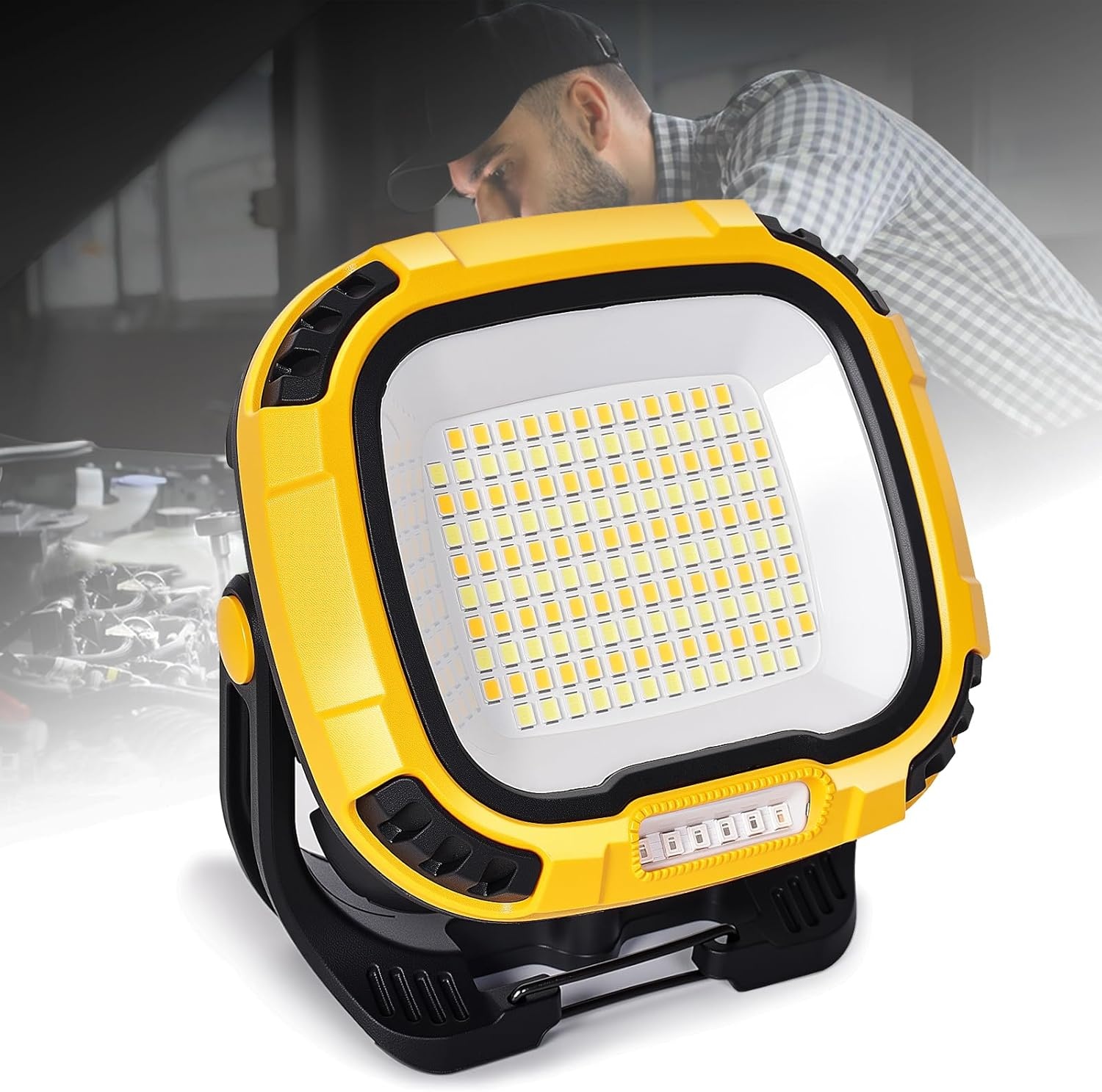 LED Work Light, Rechargeable via Type-C, 6000mAh Power Bank, Strong Magnetic Base, for Mechanics and Construction