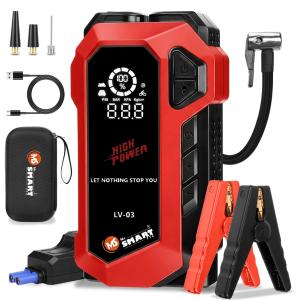 Mr Smart LV-03 Car Jump Starter, 12V 10000mAh, 4-in-1 Portable Power Bank with LED Light