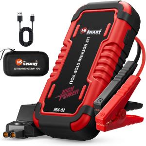 MR.SMART MX-02 Jump Starter, 3000A Peak Current, 8000mAh, 12V, for Car, SUV, Truck and Motorcycle, with LED Lamp, Power Bank