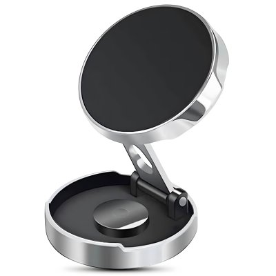 Magnetic Car Phone Mount, Foldable Dashboard Holder with 360° Rotation and 85° Adjustable Viewing Angle