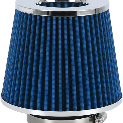 Mr.Smart Performance Car Air Filter, Cone-Shaped, Washable Non-Woven Material, Red with Chrome Cap