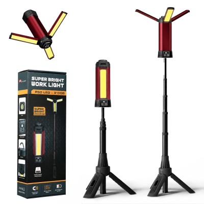 Mr Smart LED Work Light with Telescoping Stand, Wireless Rechargeable, Magnetic Base