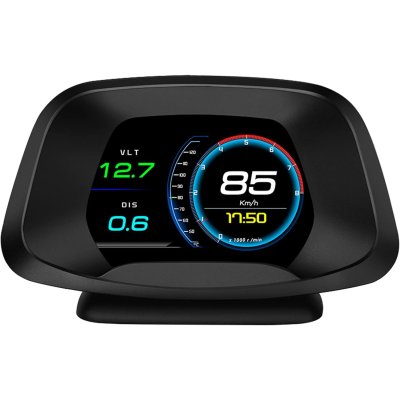 P19 Car HUD Head-Up Display with OBD2 and GPS, Colour Screen, Speed, RPM, Voltage, Multiple Display Modes